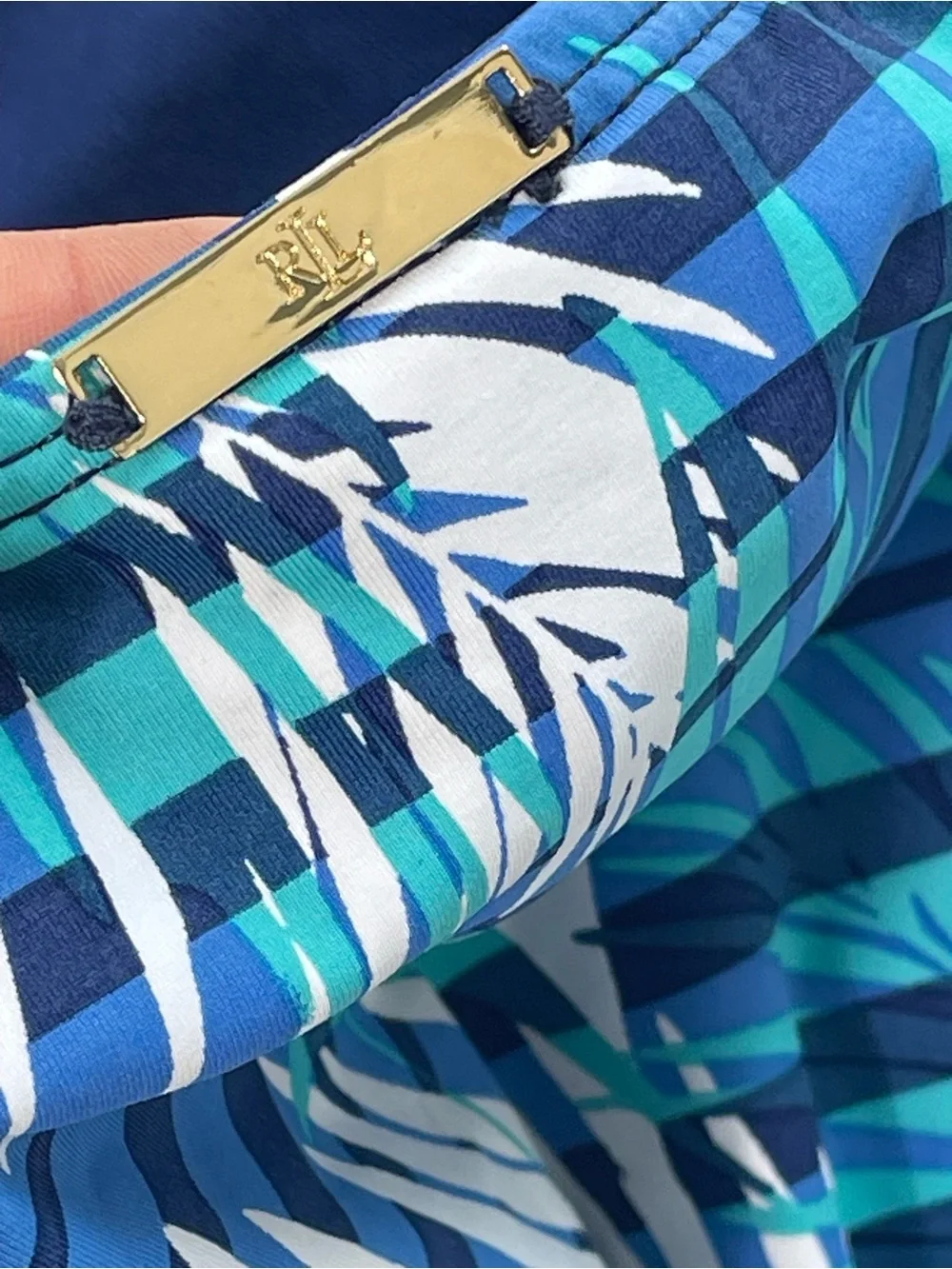 Ralph Lauren Women’s Blue & White Tropical Leaf Bikini Bottom Size 6 NWOT